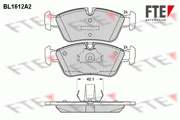 Kit de plaquettes de frein, frein à disque FTE 9010247