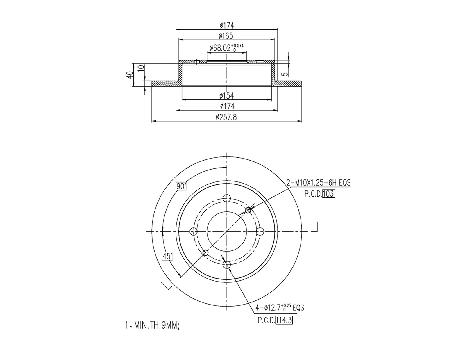 Disque de frein A.Z. Meisterteile AZMT-44-024-1432