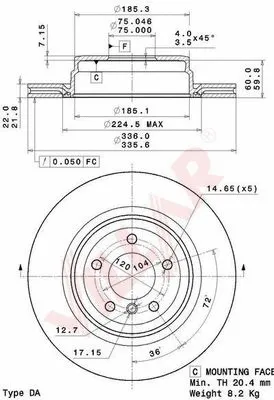 Disque de frein VILLAR 628.2200