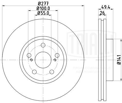 Disque de frein TRIALLI DF 190131