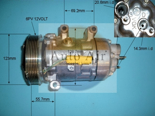 Compresseur, climatisation AUTO AIR GLOUCESTER 14-1444
