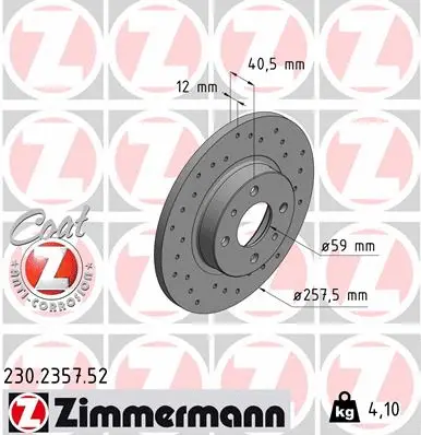 Disque de frein ZIMMERMANN 230.2357.52