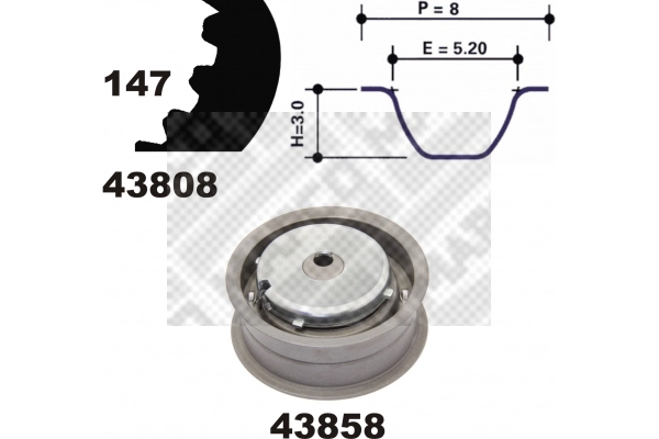 Kit de courroie crantée MAPCO 23826