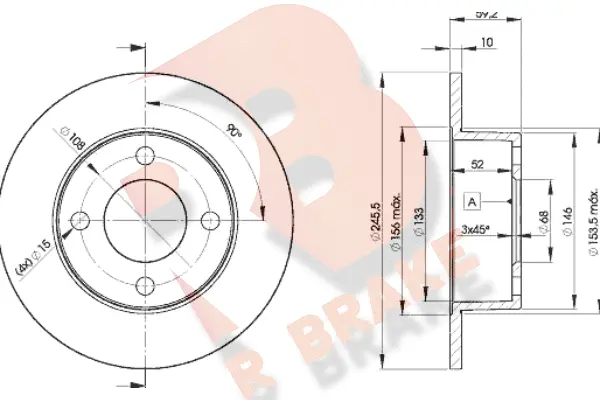 Disque de frein R BRAKE 78RBD24010