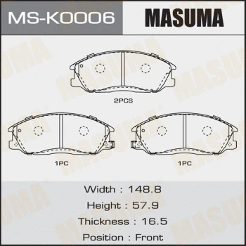 Jeu de mâchoires de frein MASUMA MS-K0006