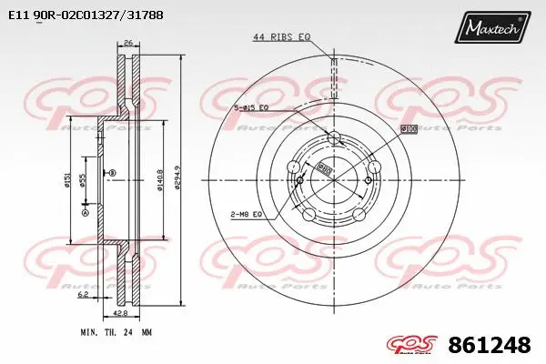 Disque de frein MAXTECH 861248