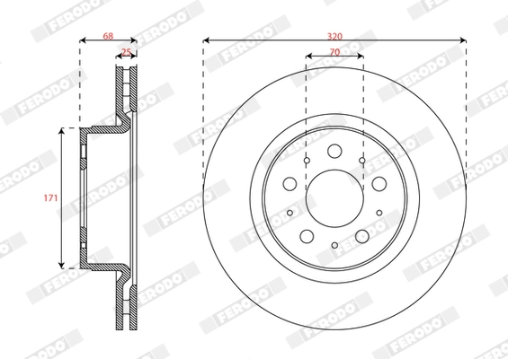 Disque de frein FERODO DDF3015C