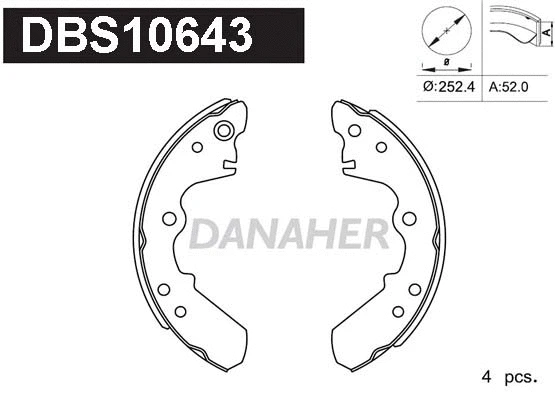 Jeu de mâchoires de frein DANAHER DBS10643