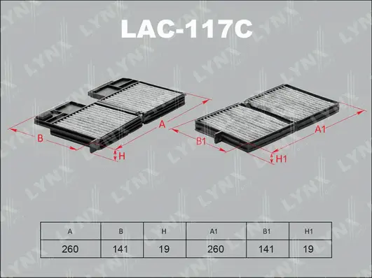 Filtre, air de l'habitacle LYNXAUTO LAC-117C