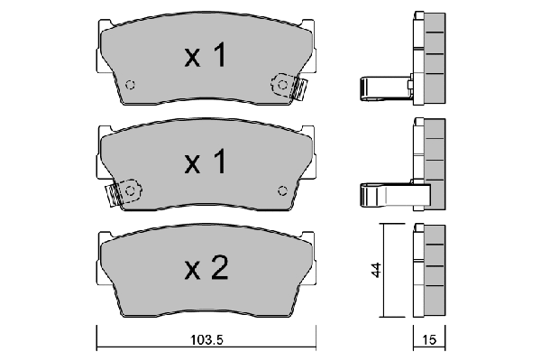 Kit de plaquettes de frein, frein à disque AISIN BPSZ-1900