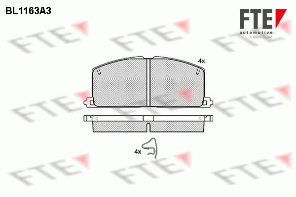 Kit de plaquettes de frein, frein à disque FTE 9010043