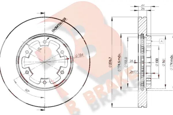 Disque de frein R BRAKE 78RBD23101