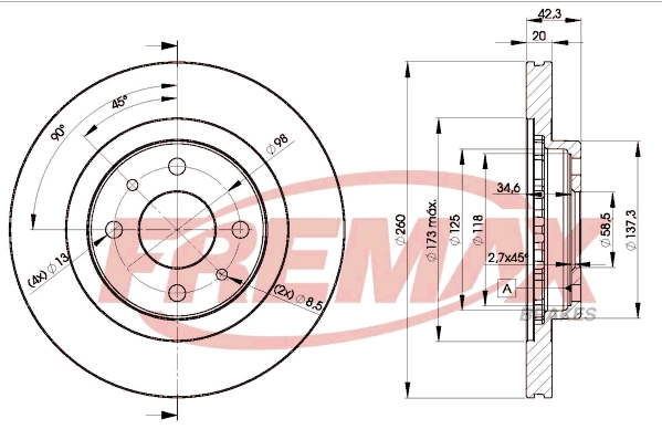 Disque de frein FREMAX BD-1073