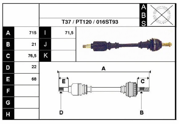 Arbre de transmission Technika 28016
