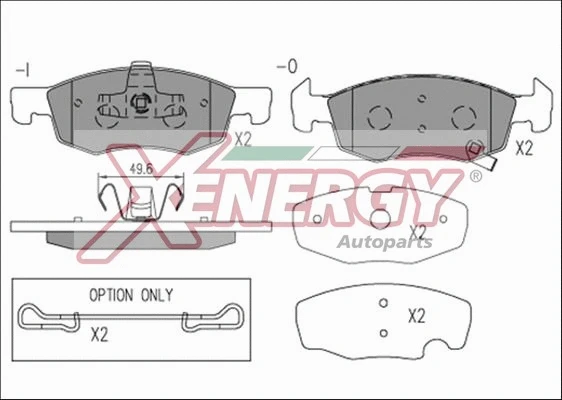 Kit de plaquettes de frein, frein à disque AP XENERGY X41269