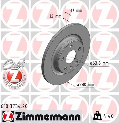 Disque de frein ZIMMERMANN 610.3734.20