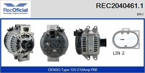Alternateur RECOFICIAL REC2040461.1