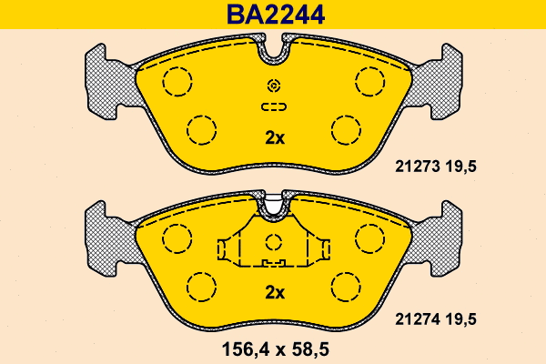Kit de plaquettes de frein, frein à disque BARUM BA2244
