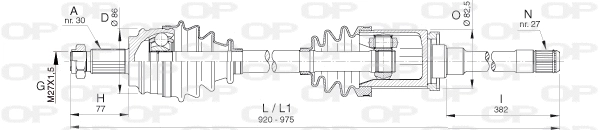Arbre de transmission OPEN PARTS DRS6394.00