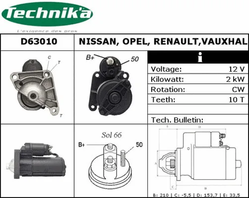 Démarreur Technika D63010