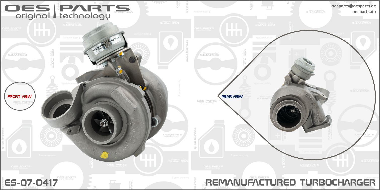 Turbocompresseur, suralimentation OES PARTS ES-07-0417