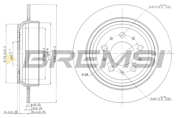 Disque de frein BREMSI CD7259S