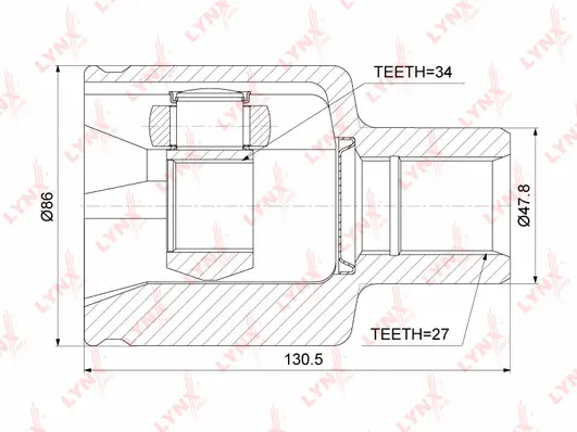Jeu de joints, arbre de transmission LYNXAUTO CI-3740