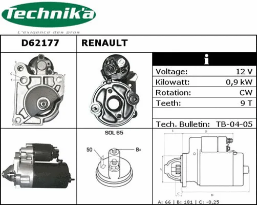 Démarreur Technika D62177