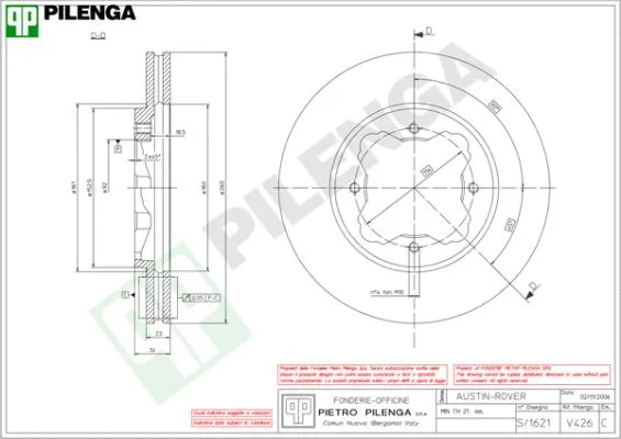 Disque de frein PILENGA V426