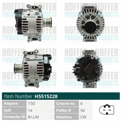 Alternateur HOFFER H5515228