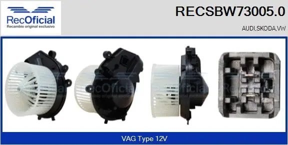 Pulseur d'air habitacle RECOFICIAL RECSBW73005.0