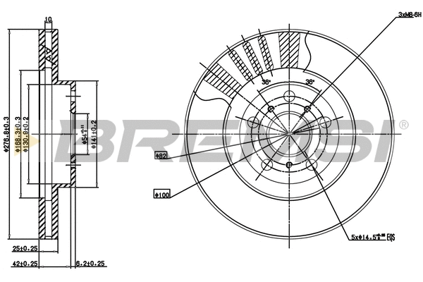 Disque de frein BREMSI CD7055V