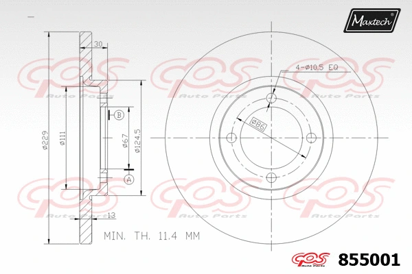 Disque de frein MAXTECH 855001