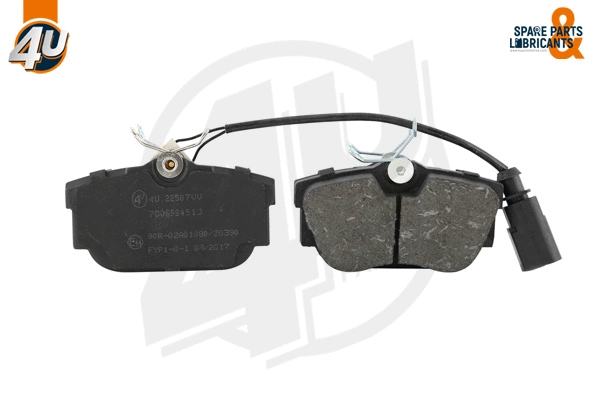 Kit de plaquettes de frein, frein à disque 4U Autoparts 22507VV