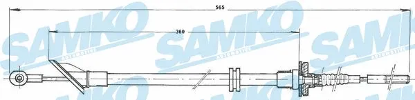 Tirette à câble, commande d'embrayage SAMKO C0133C