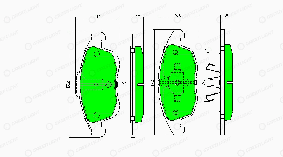 Kit de plaquettes de frein, frein à disque Automotive Adriado GLBP0019