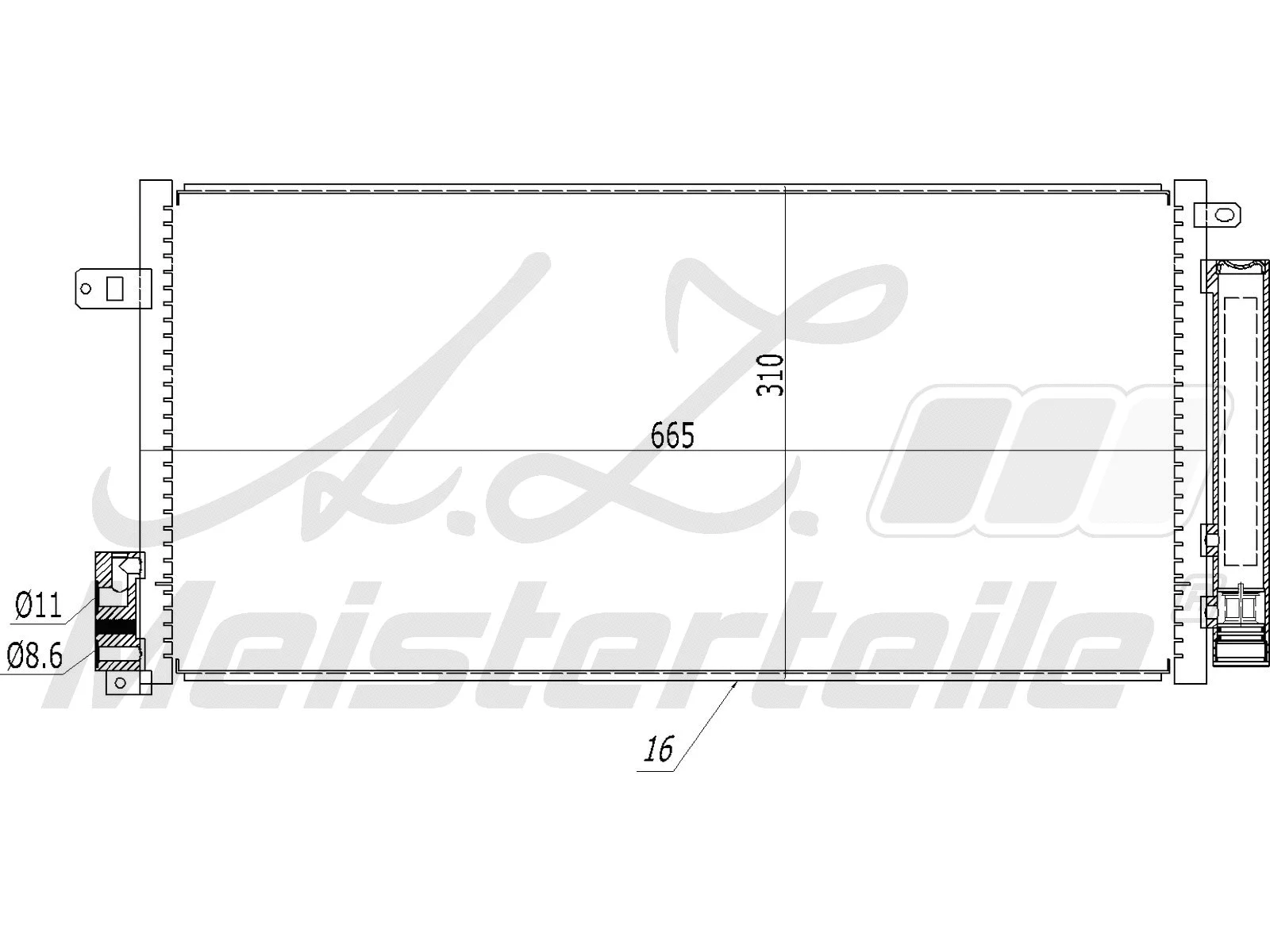 Condenseur, climatisation A.Z. Meisterteile AZMT-45-030-1185