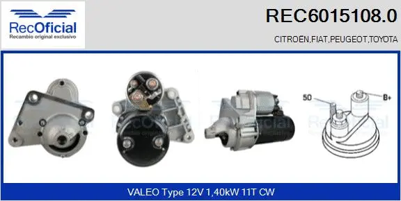 Démarreur RECOFICIAL REC6015108.0