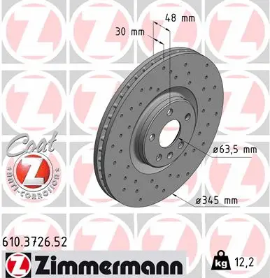 Disque de frein ZIMMERMANN 610.3726.52