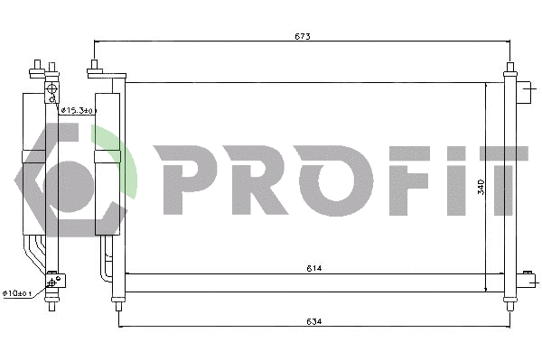 Condenseur, climatisation PROFIT PR 1622C1