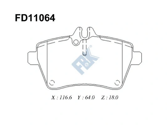 Kit de plaquettes de frein, frein à disque FBK FD11064