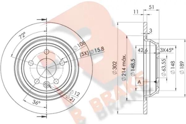 Disque de frein R BRAKE 78RBD26769