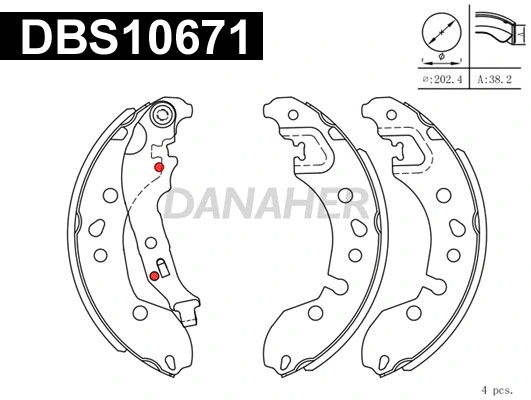 Jeu de mâchoires de frein DANAHER DBS10671