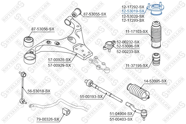 Coupelle de suspension STELLOX 12-53019-SX