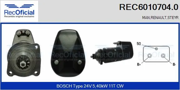 Démarreur RECOFICIAL REC6010704.0