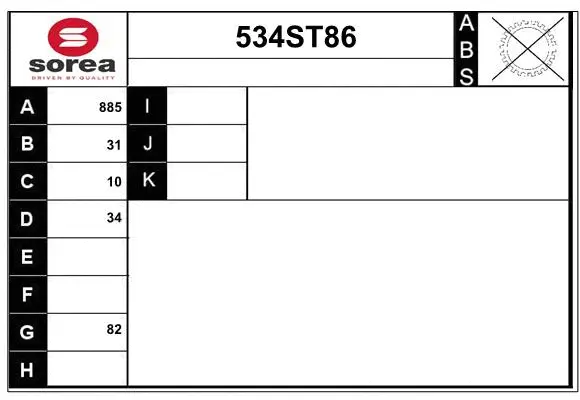 Arbre de transmission STARTCAR 534ST86