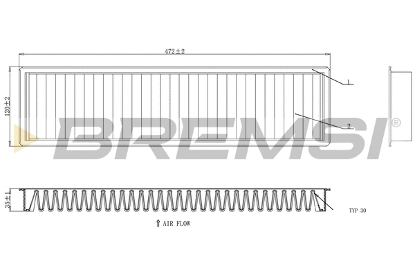 Filtre, air de l'habitacle BREMSI FC0986C