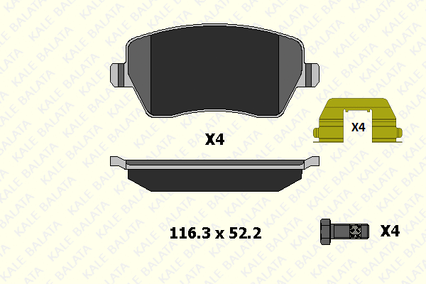 Kit de plaquettes de frein, frein à disque KALE 23973 174 14