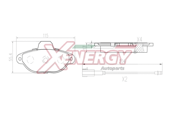 Kit de plaquettes de frein, frein à disque AP XENERGY X41404