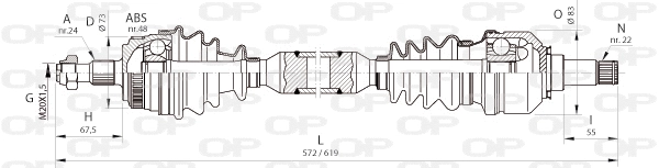 Arbre de transmission OPEN PARTS DRS6362.00